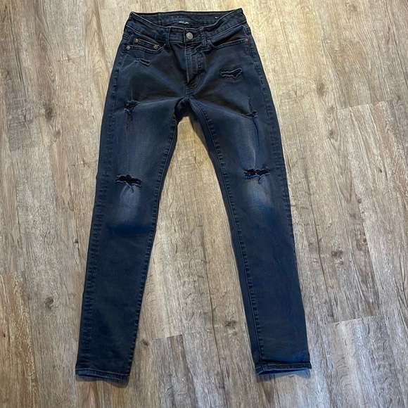 AMERICAN EAGLE DISTRESSED SKINNY JEANS (26x30) - Picture 1 of 7